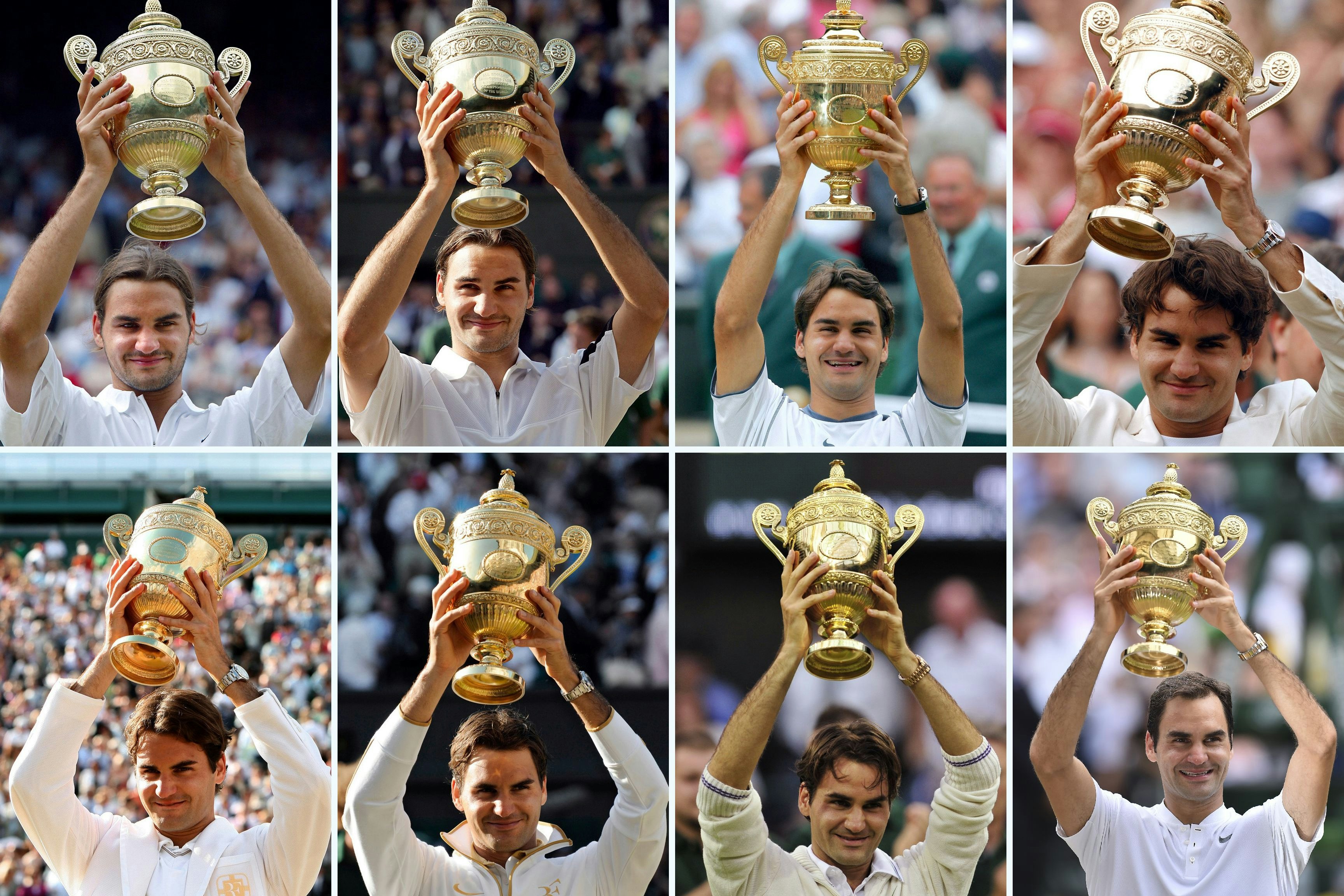 Insgesamt acht Mal siegte Roger Federer beim bekanntesten und wichtigsten Tennisturnier der Welt in Wimbledon, nämlich 2003, 2004, 2005, 2006, 2007, 2009, 2012 und 2017. Damit ist er alleiniger Rekordhalter