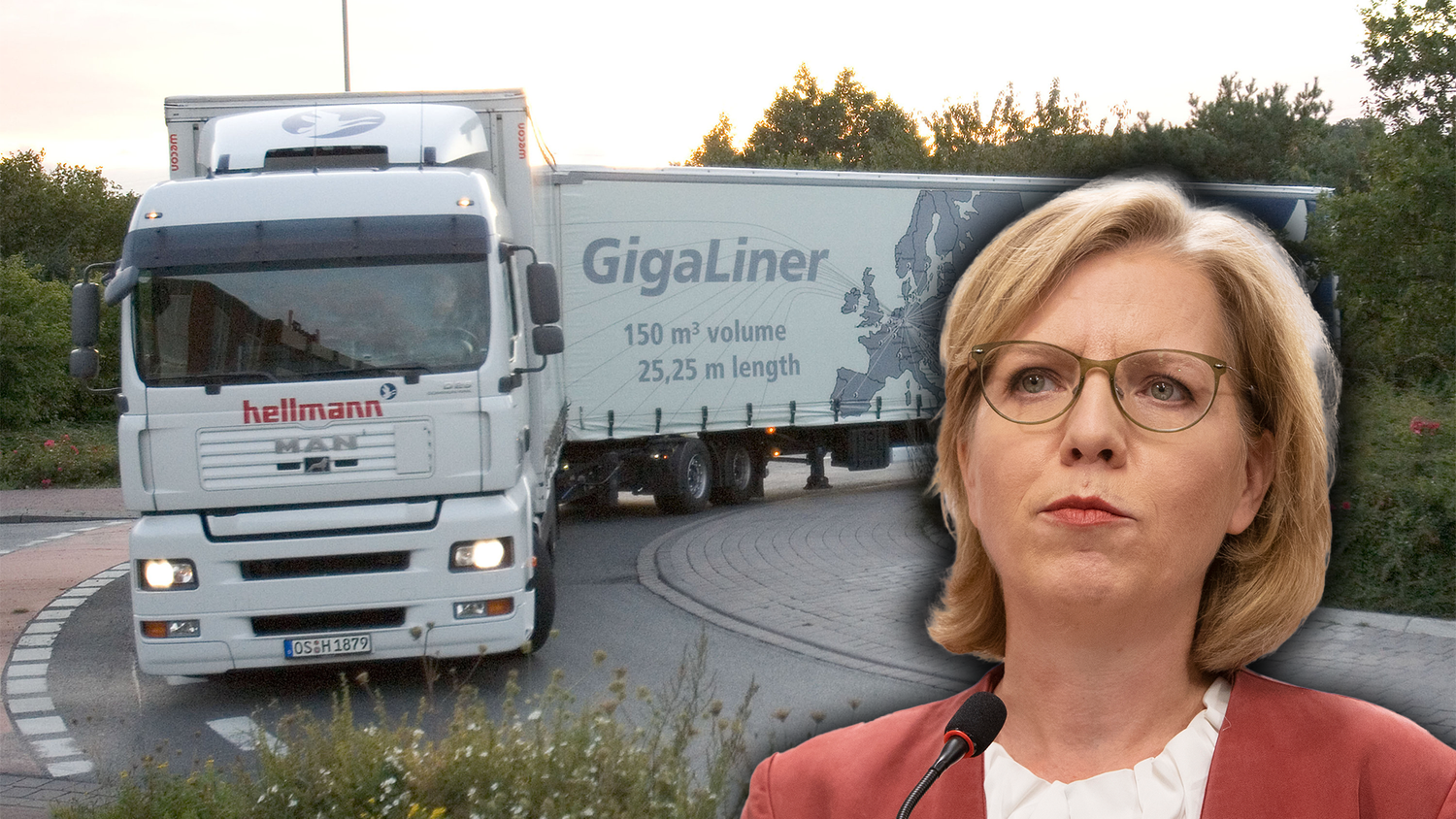 Verkehrsministerin Leonore Gewessler setzte sich am Dienstag für ein Verbot von super langen Lkws ein.