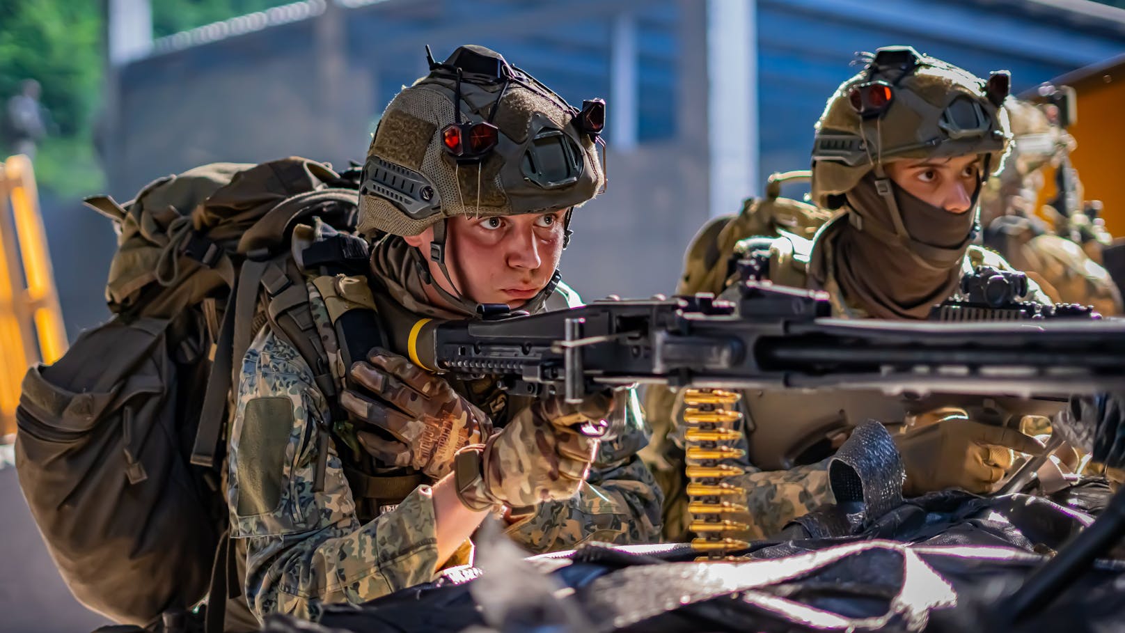 Auch mit dem Maschinengewehr wurde geschossen.