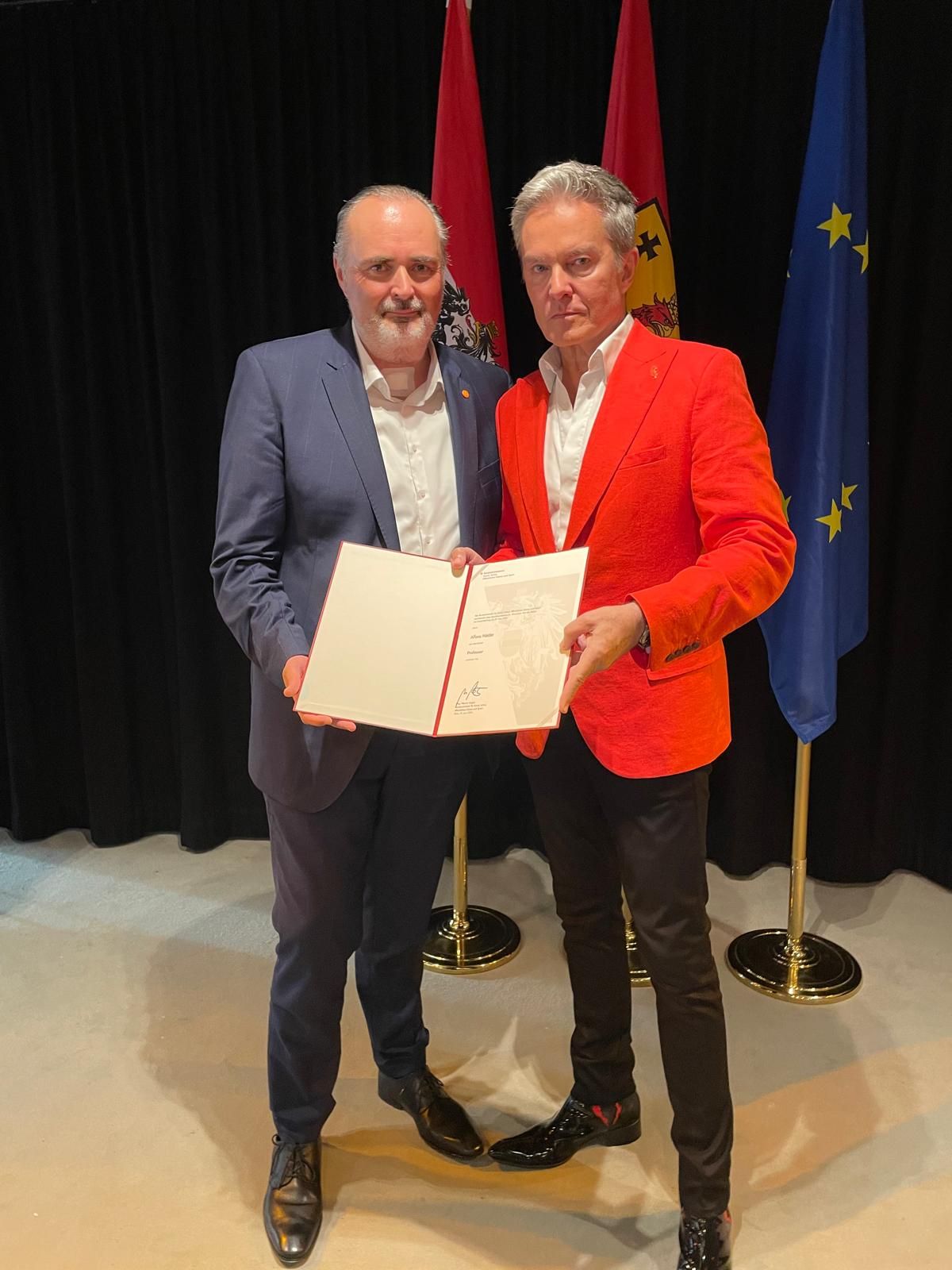 Landeshauptmann Hans Peter Doskozil verlieh Haider den Berufstitel 