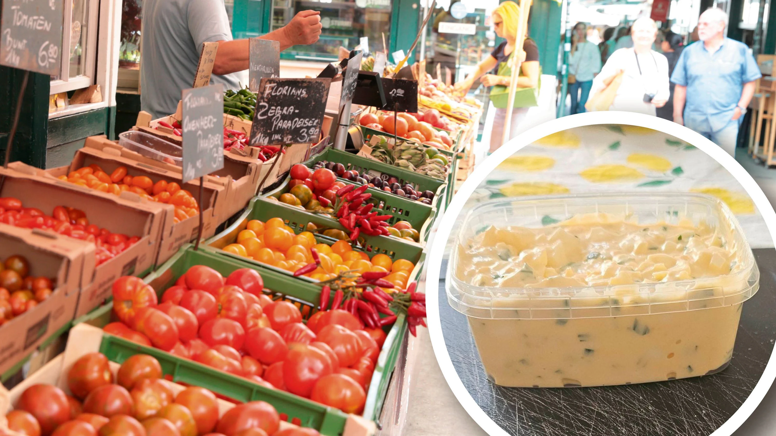 Hanno Settele kaufte am Naschmarkt 20 Deka Eieraufstrich. Der Preis war richtig heiß!