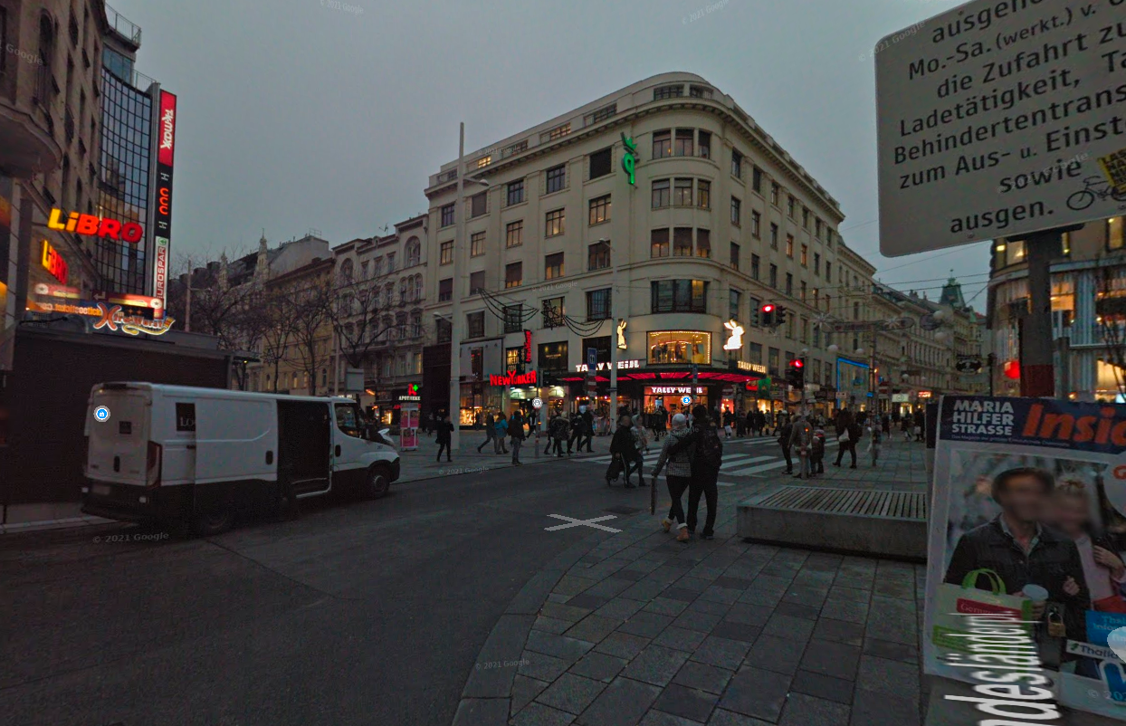Blick auf den Bundesländerplatz an der Wiener MaHü.