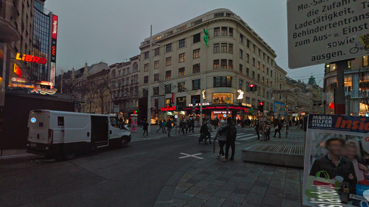 Blick auf den Bundesländerplatz an der Wiener MaHü.