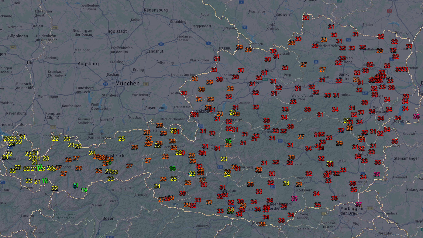 Am Freitag bis zu 37 Grad im Osten und Südosten.