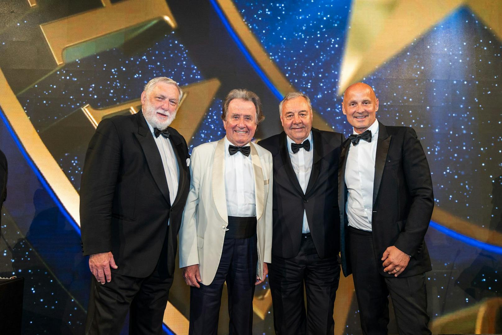 Die neu gekürten Mitglieder der "Austrian Event Hall of Fame 2024" (v. l. n. r.):&nbsp; Franz Fischler, Rudolf Buchbinder, Werner Grissmann und Bernd Schlacher.