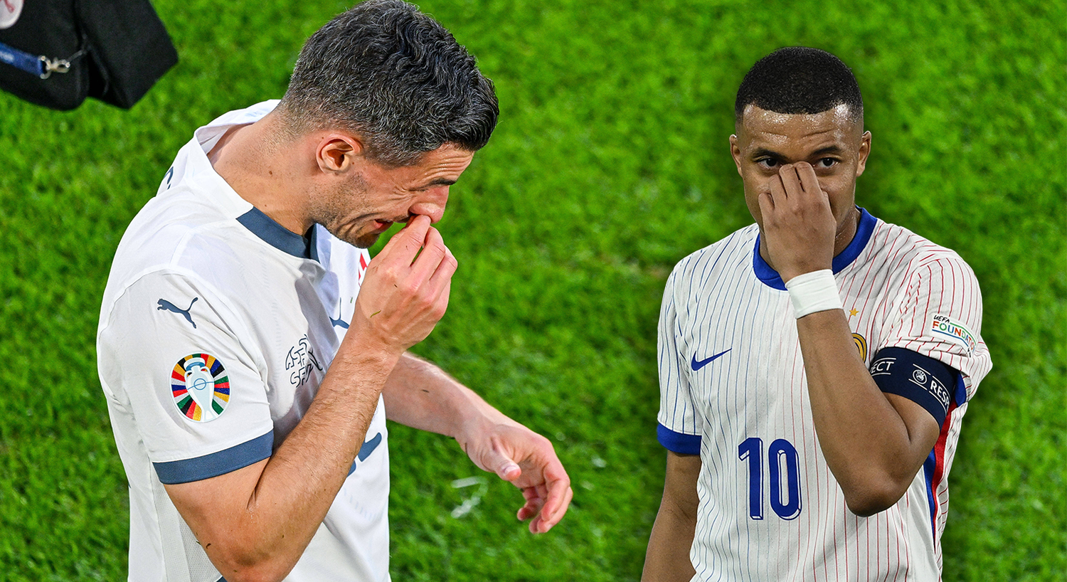 Nach Kylian Mbappe brach sich auch der Schweizer Fabian Schär die Nase. 