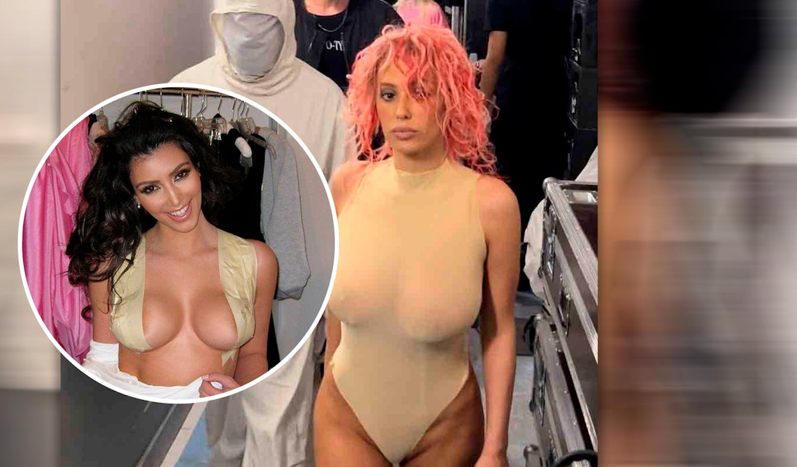Kanye Wests Frau fast nackt: Kopiert sie Kim K's Look?