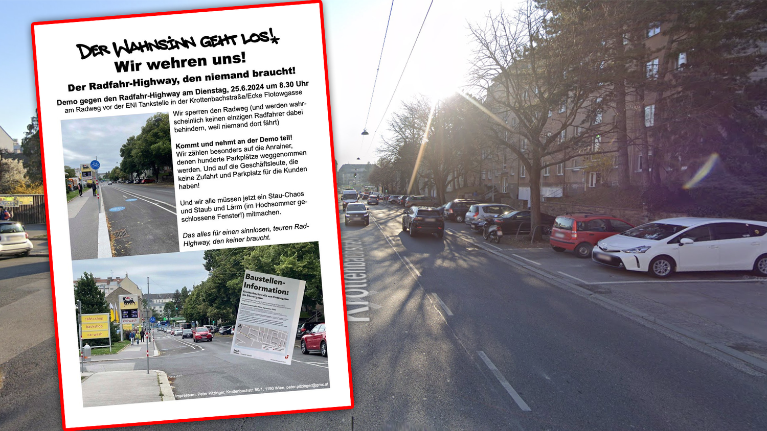 Anwohner der Krottenbachstraße planen nun einen Sitzprotest gegen den Bau des 