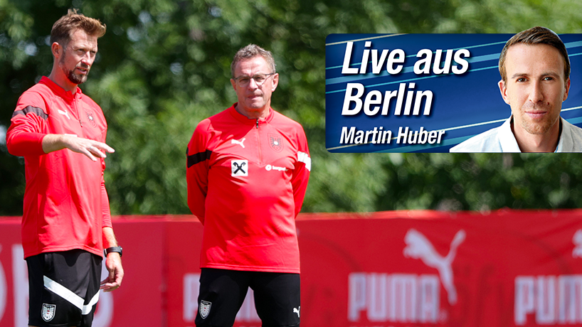 Lars Kornetka mit ÖFB-Teamchef Ralf Rangnick