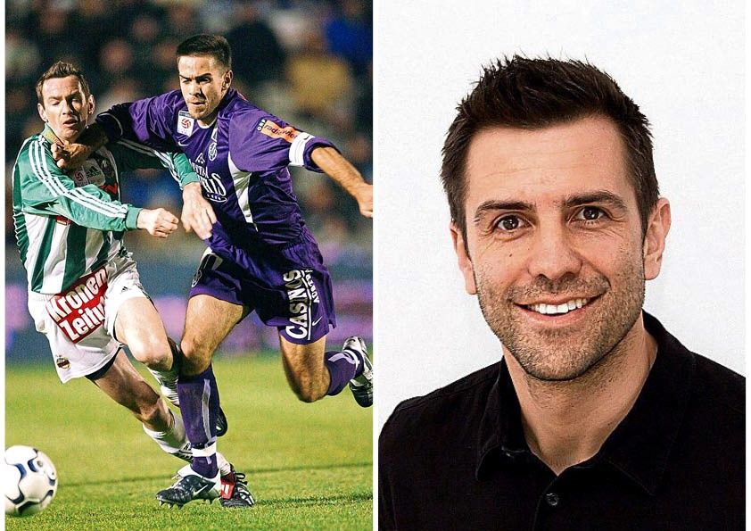 Einst und jetzt: Michi Wagner zauberte als Spieler bei der Austria, jetzt will er ihr unternehmerisch helfen.