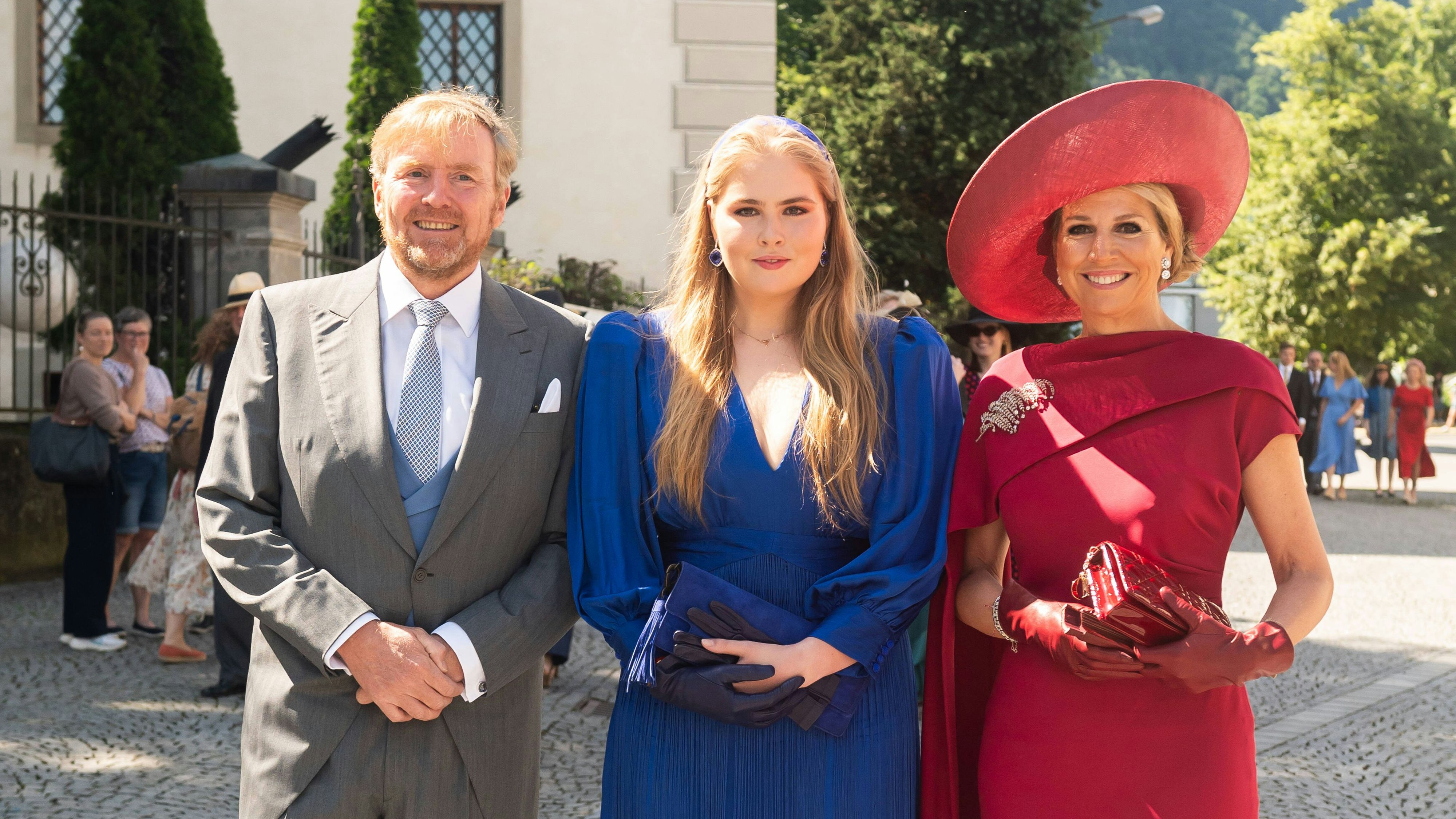 Unter die Hochzeitsgesellschaft mischte sich auch dieses königliche Trio. Das niederländische Königshaus reiste eigens nach Österreich, um an den Feierlichkeiten teilzunehmen.