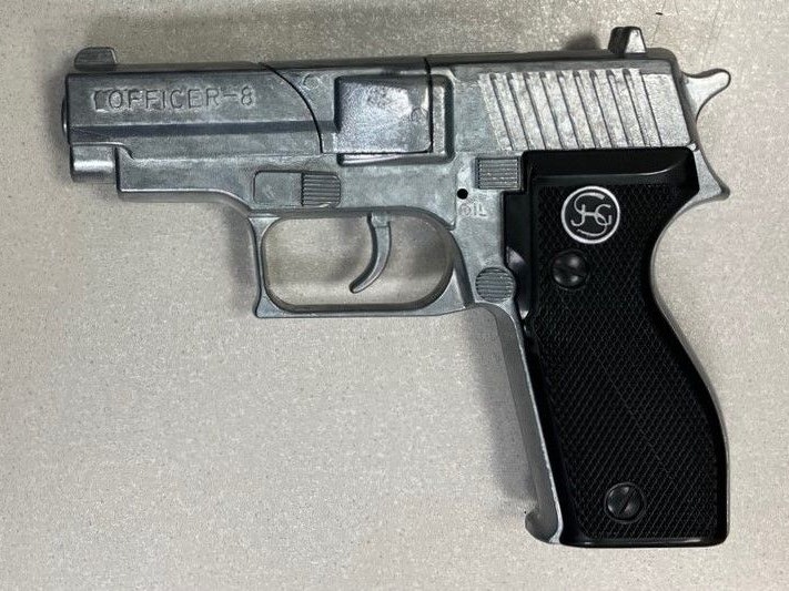 Die Polizei stellte die Schreckschusspistole sicher.