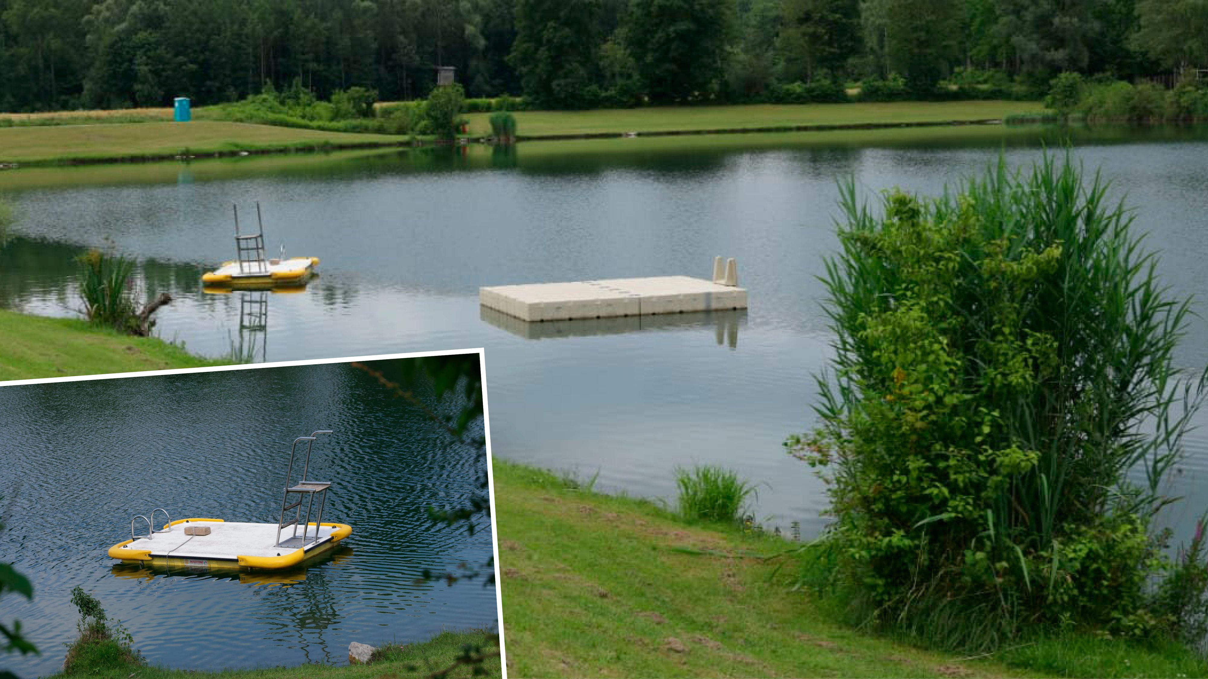Diese gelbe Schwimminsel am Goldwörther Badesee wurde dem 19-Jährigen am Samstag zum Verhängnis.