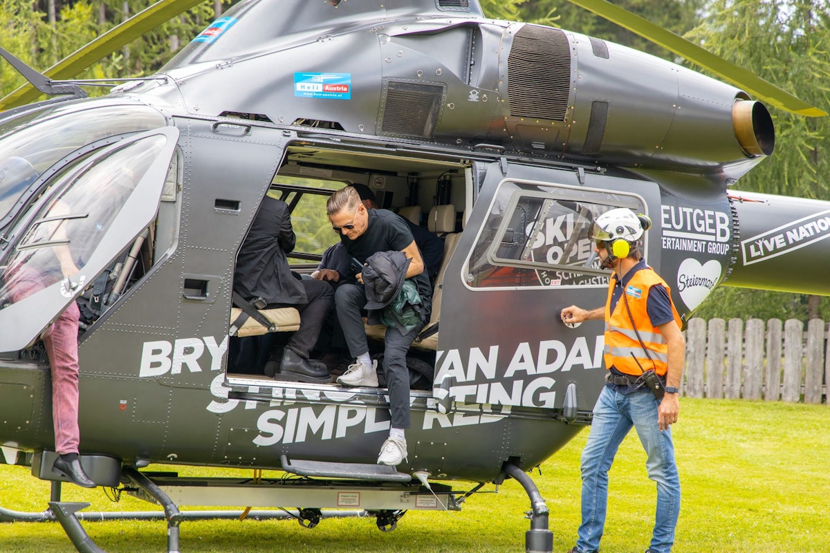 Die drei Weltstars kamen mit dem Helikopter