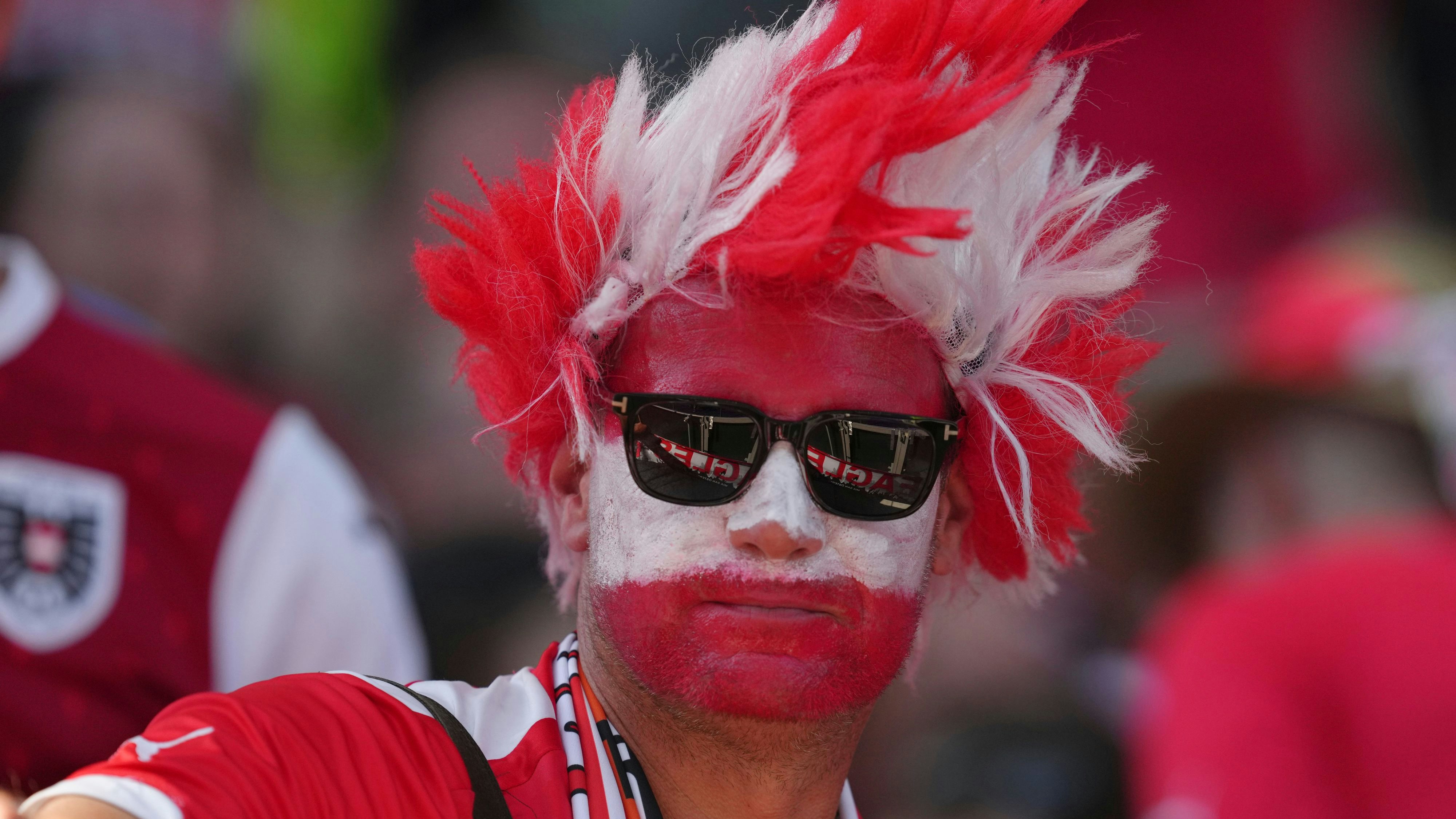 Ein offensichtlicher Fan des österreichischen Teams beim EM-Match gegen die Niederlande in Berlin