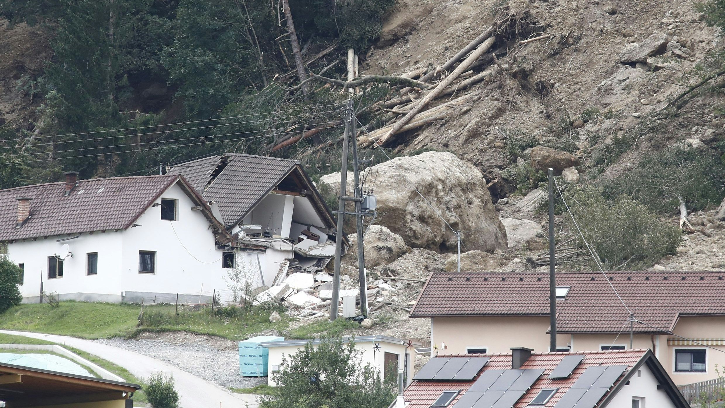 Archivbild: Murenabgang in Rottenstein (Gemeinde Ebenthal) am 9. August 2023 in Folge heftiger Regenfälle.