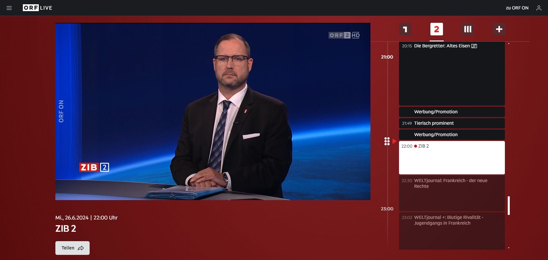 FPÖ-Generalsekretär Christian Hafenecker am späten Mittwochabend in der ORF-