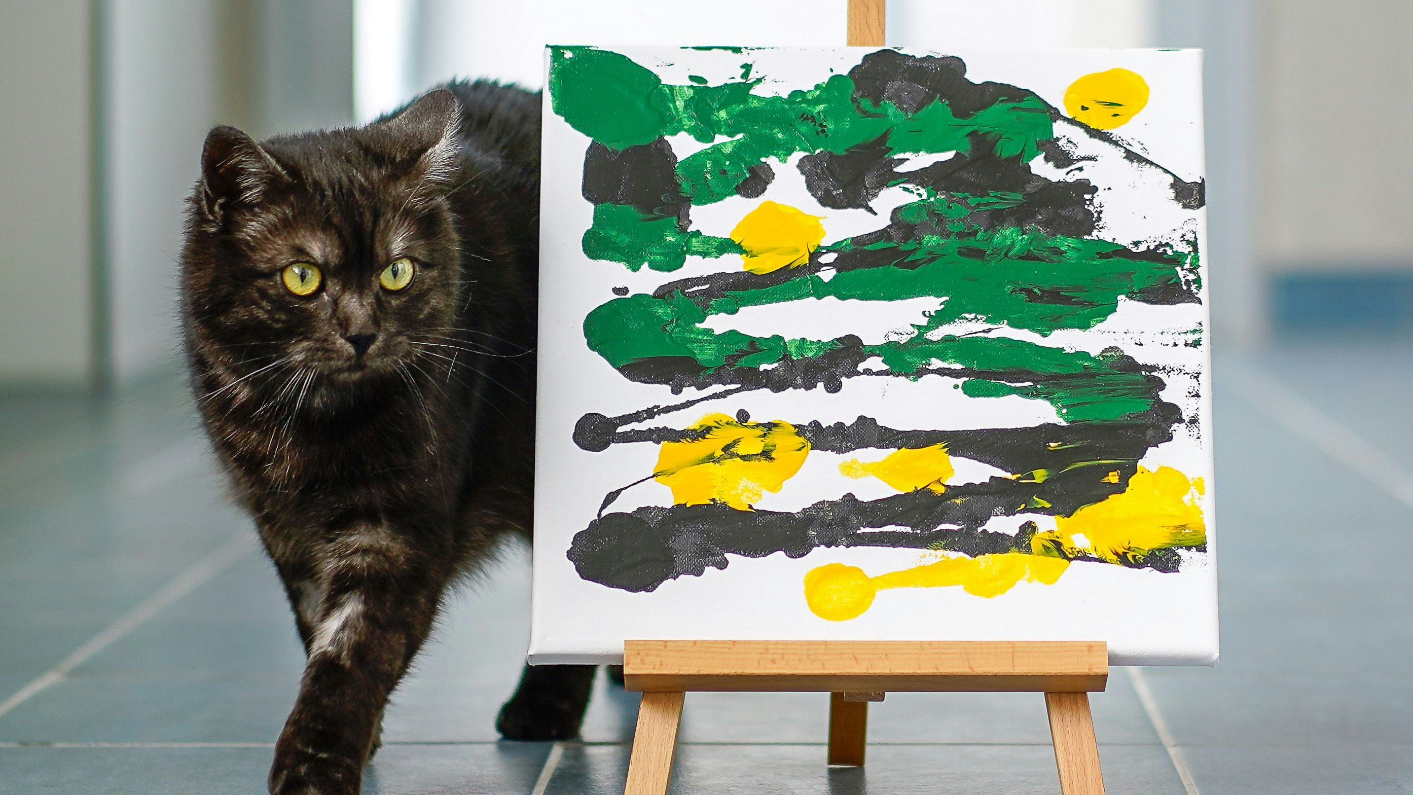 Auch Kater "Diesel" hat sich abstrakt verwirklicht.