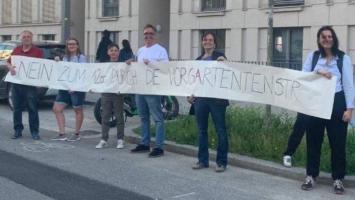 Das Team Vorgartenstraße wehrt sich gegen die geplante 12er-Bim.