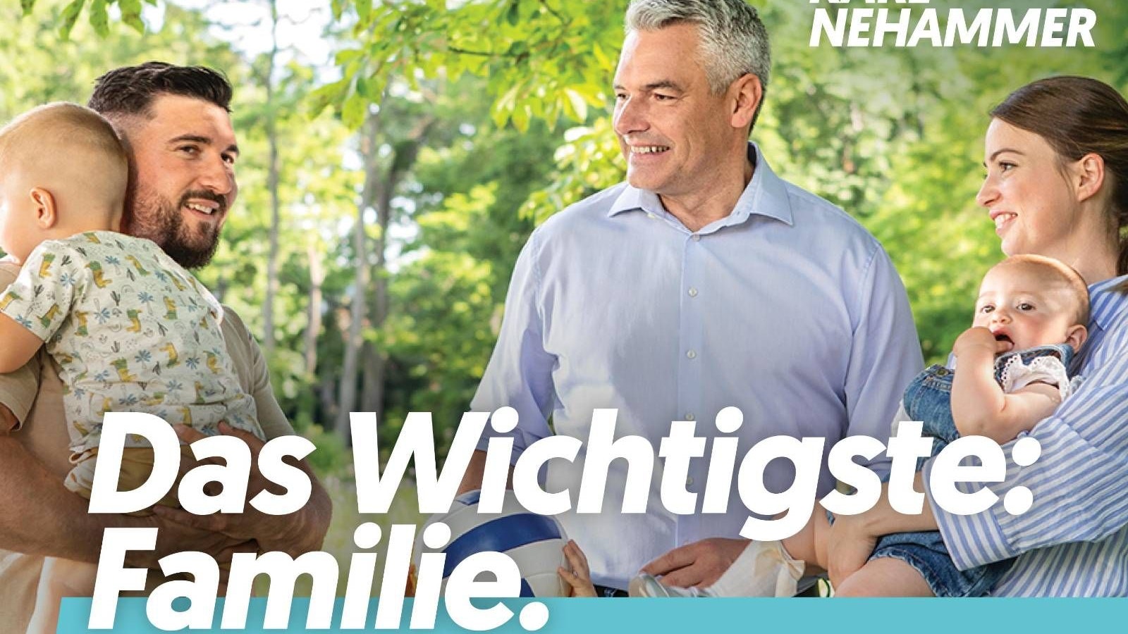 Auf seiner neuen Homepage bezeichnet ÖVP-Chef Karl Nehammer Familie als "das Wichtigste".