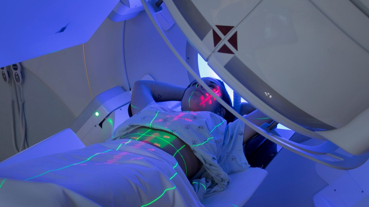 Woman receiving Radiation Therapy Treatments for Cancer