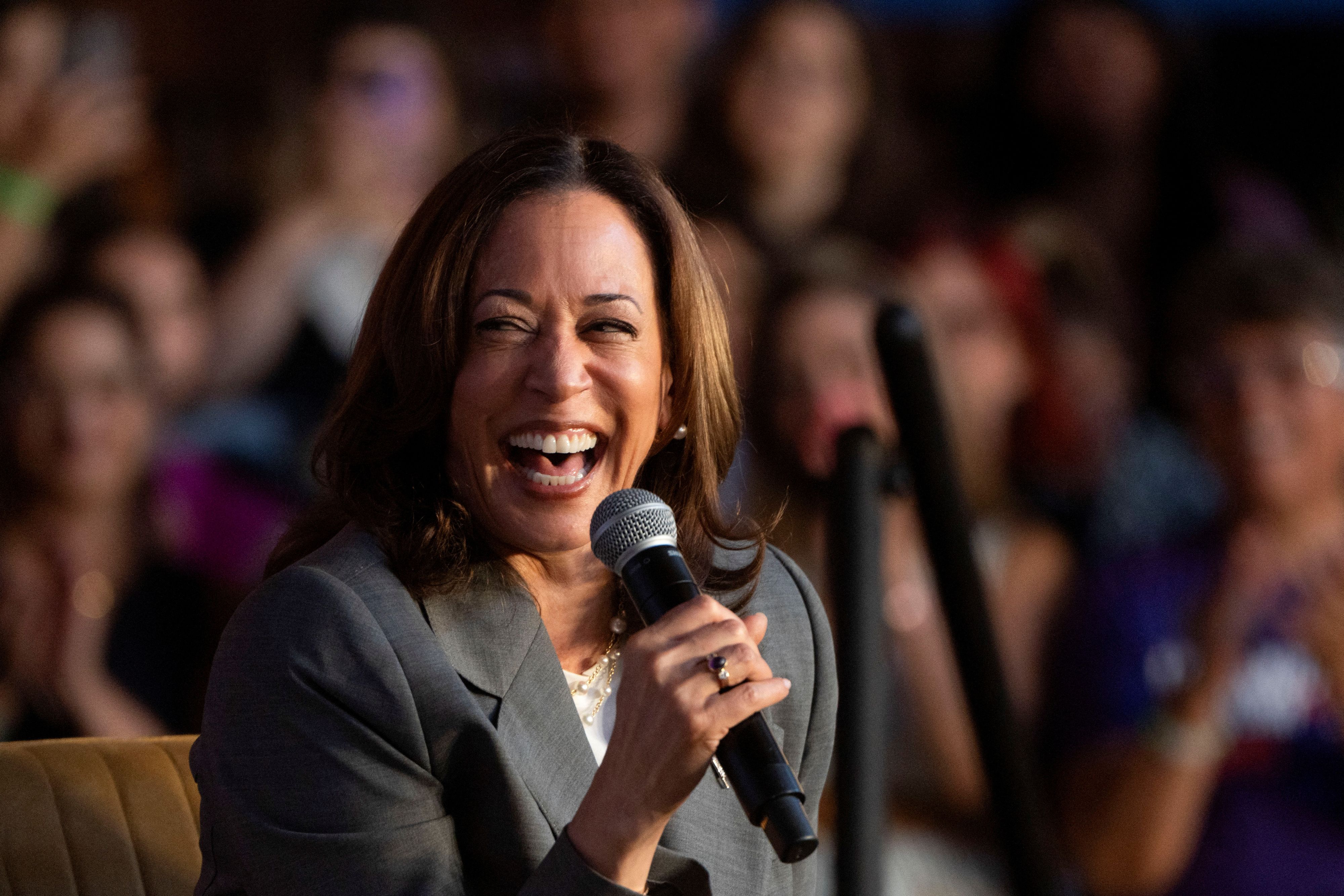 Kamala Harris holte sich Unterstützung von den Rappern Megan Thee Stallion und Quavo Huncho bei ihrem Auftritt in Atlanta.