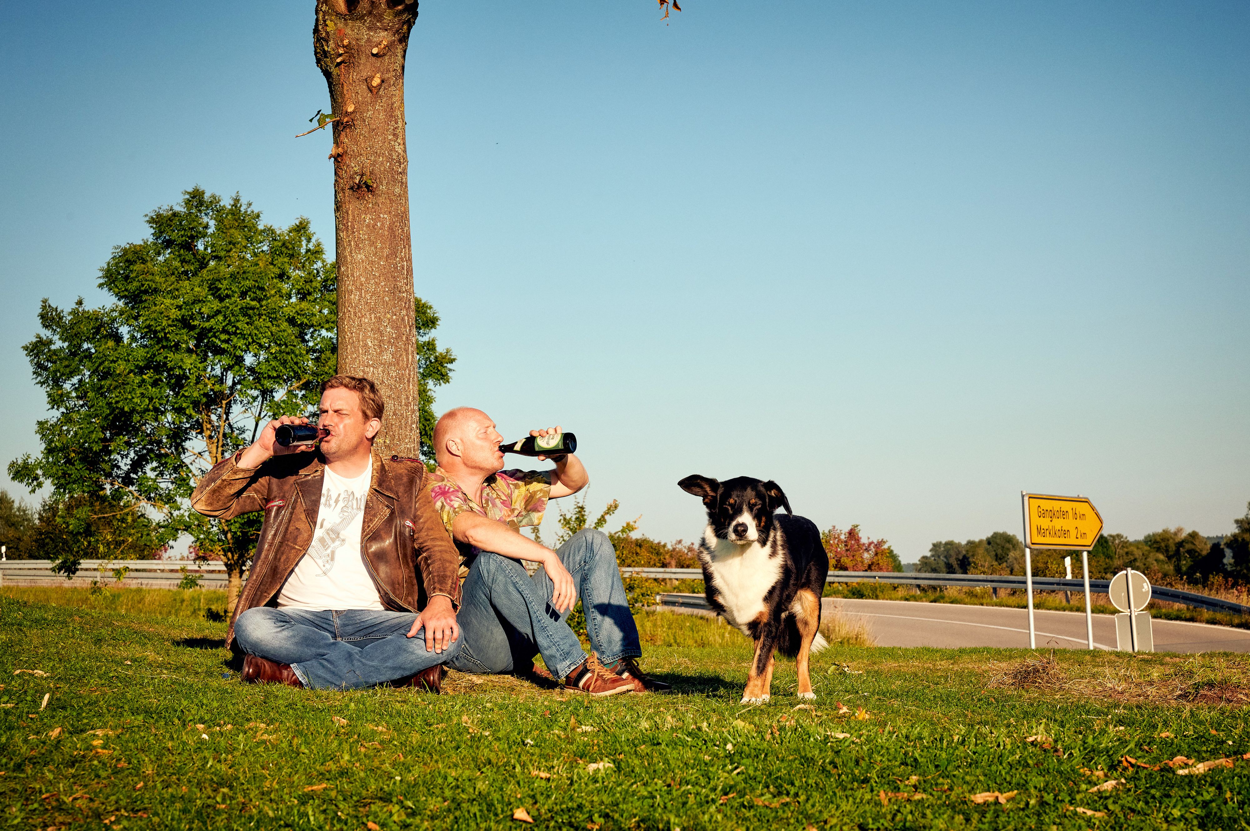 Simon Schwarz und Sebastian Bezzel in ihrem letzten Eberhofer-Krimi 