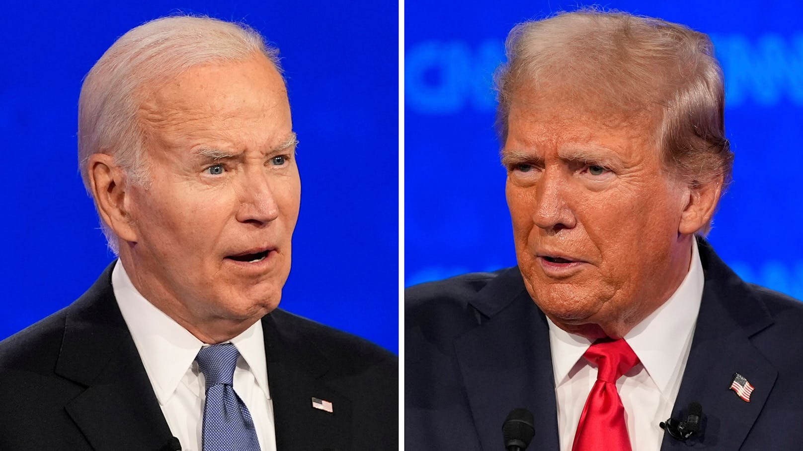 Die erste Debatte zwischen Joe Biden und Donald Trump lief unter neuen Regeln und versprach hitzige Diskussionen – auch um das hohe Alter der beiden. "Heute" hat die besten Bilder des TV-Duells.
