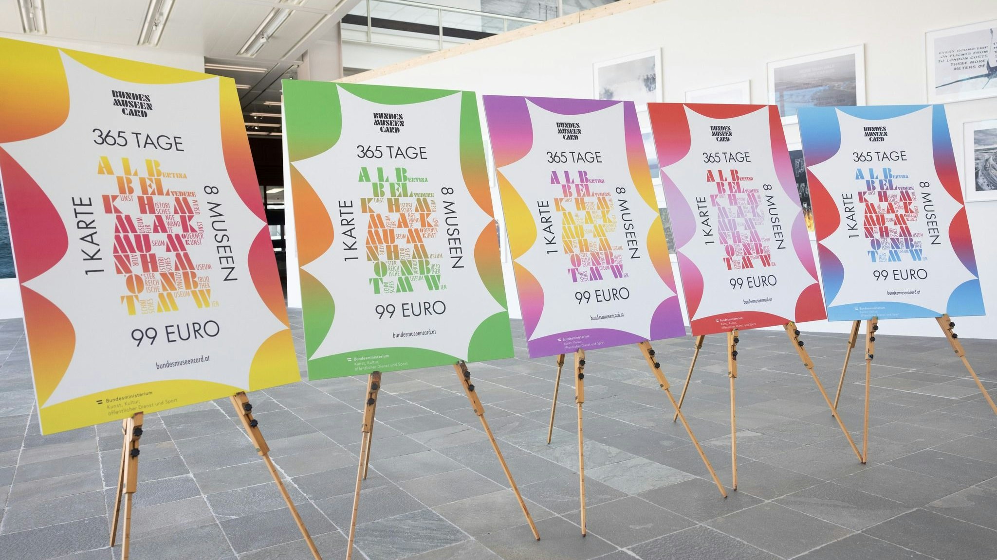 Das neue Design: Die Farbe der neuen Bundesmuseen Card ändert sich jährlich.