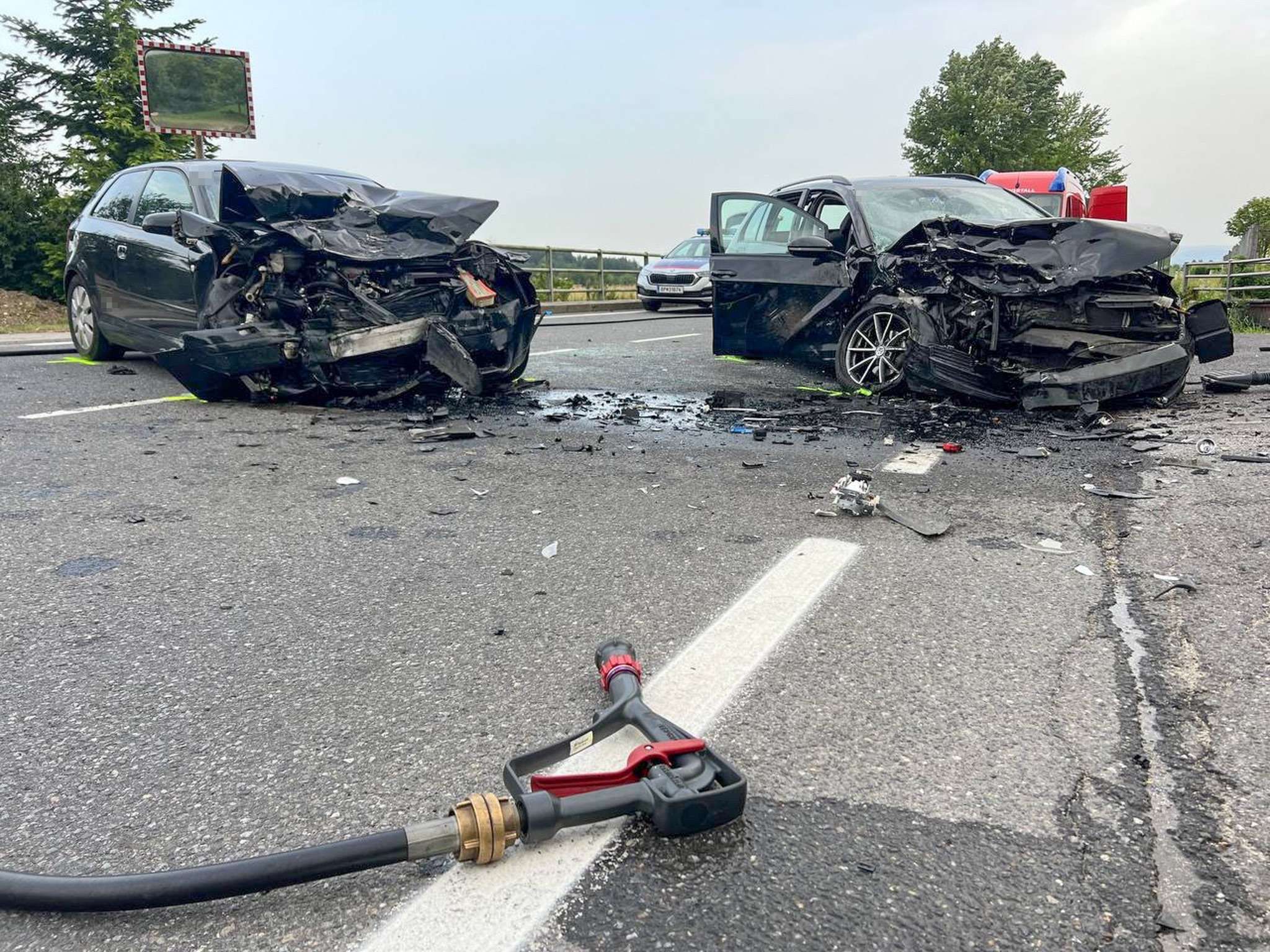 Der Unfall bei Purgstall forderte sechs zum Teil Schwerverletzte.