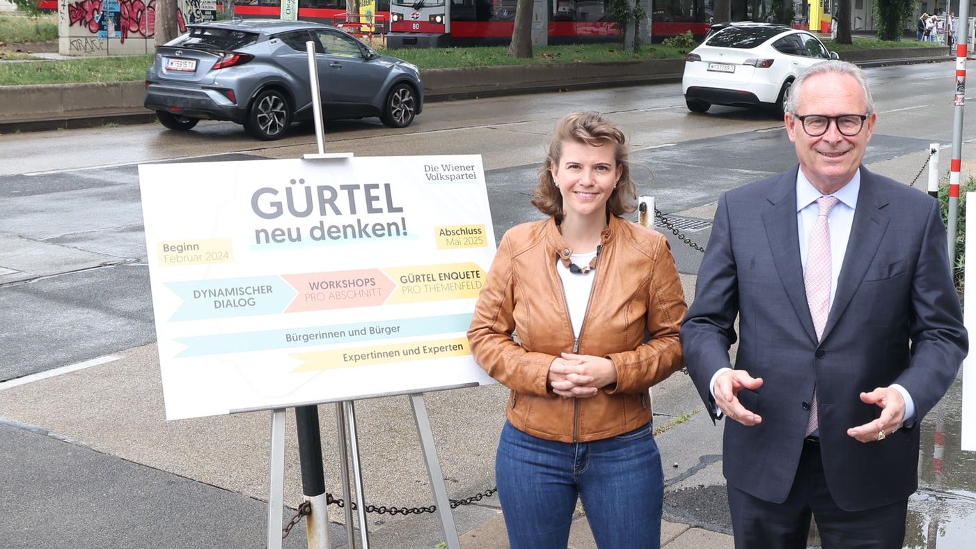 Verkehrssprecherin der Wiener Volkspartei, Gemeinderätin Elisabeth Olischar und Landesparteiobmann Stadtrat Karl Mahrer (v.l.)