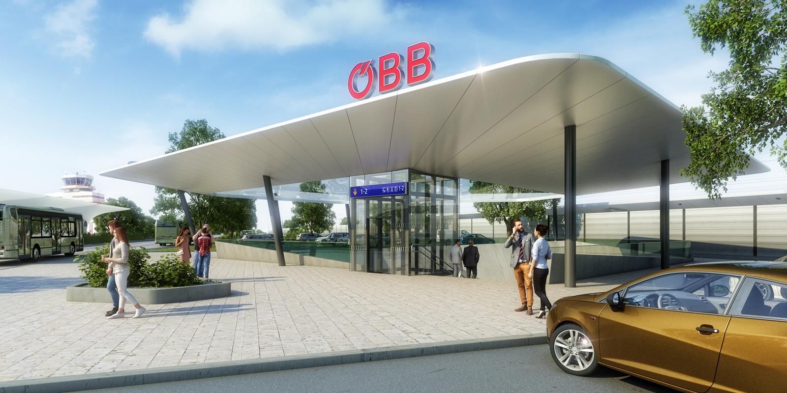 Nach den Plänen der ÖBB soll so der neue Bahnhof Hörsching aussehen.