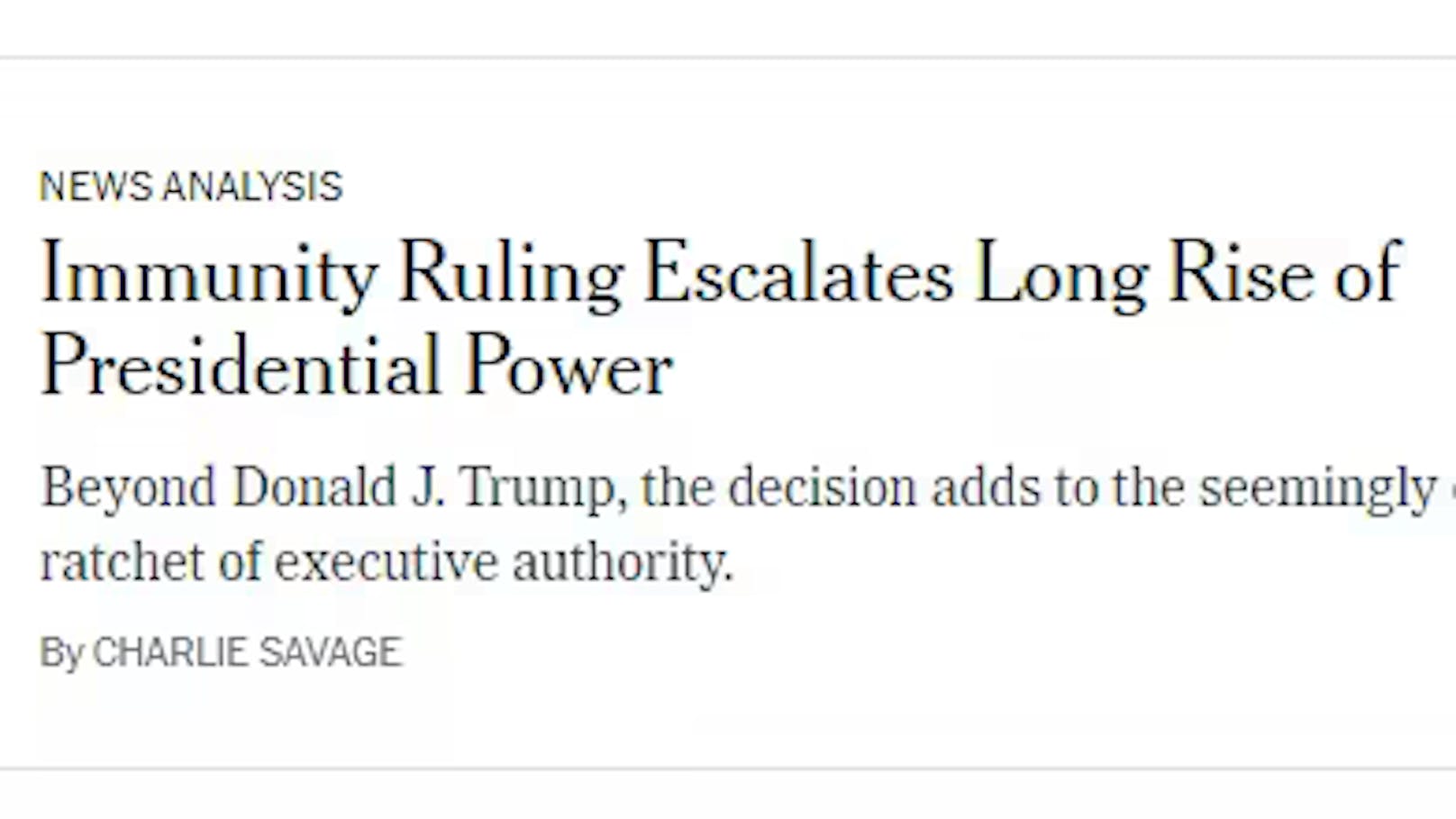 "New York Times": "Immunitäts-Urteil eskaliert den langen Aufstieg der präsidentiellen Macht»"