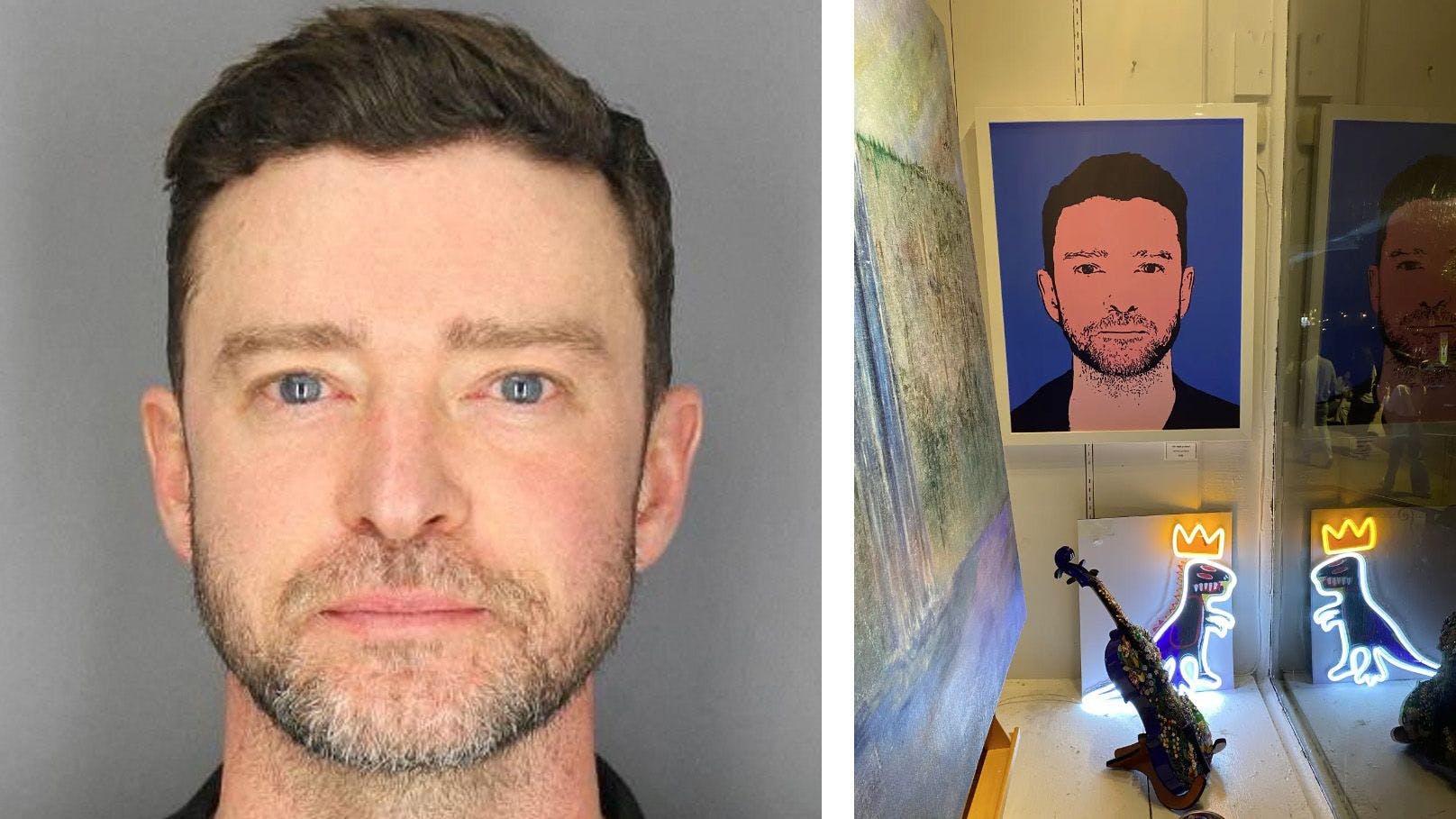 Kunst? Timberlakes Polizeifoto in Galerie ausgestellt