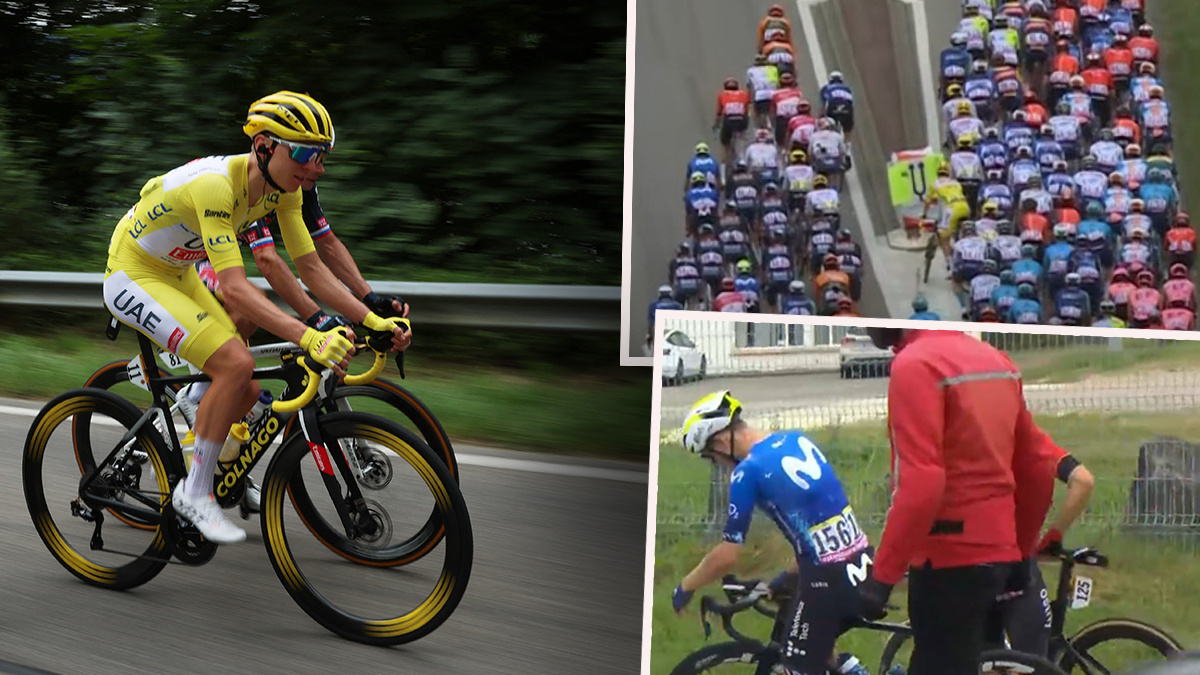 Tournee-Gesamt-Leader Tadej Pogacar löste einen Sturz aus. 