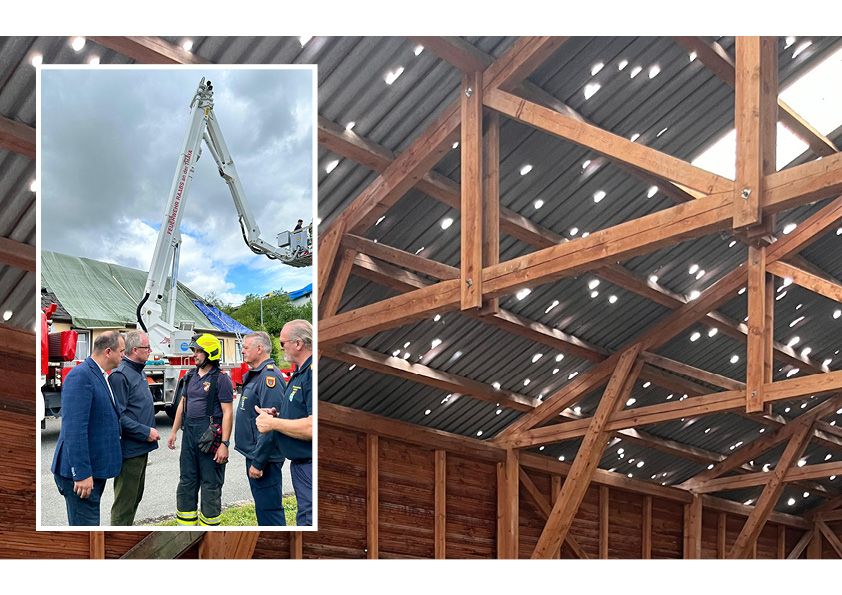 LH-Stellvertreter Stephan Pernkopf (VP) und Landesfeuerwehrkommandant Dietmar Fahrafellner machten sich vor Ort ein Bild.