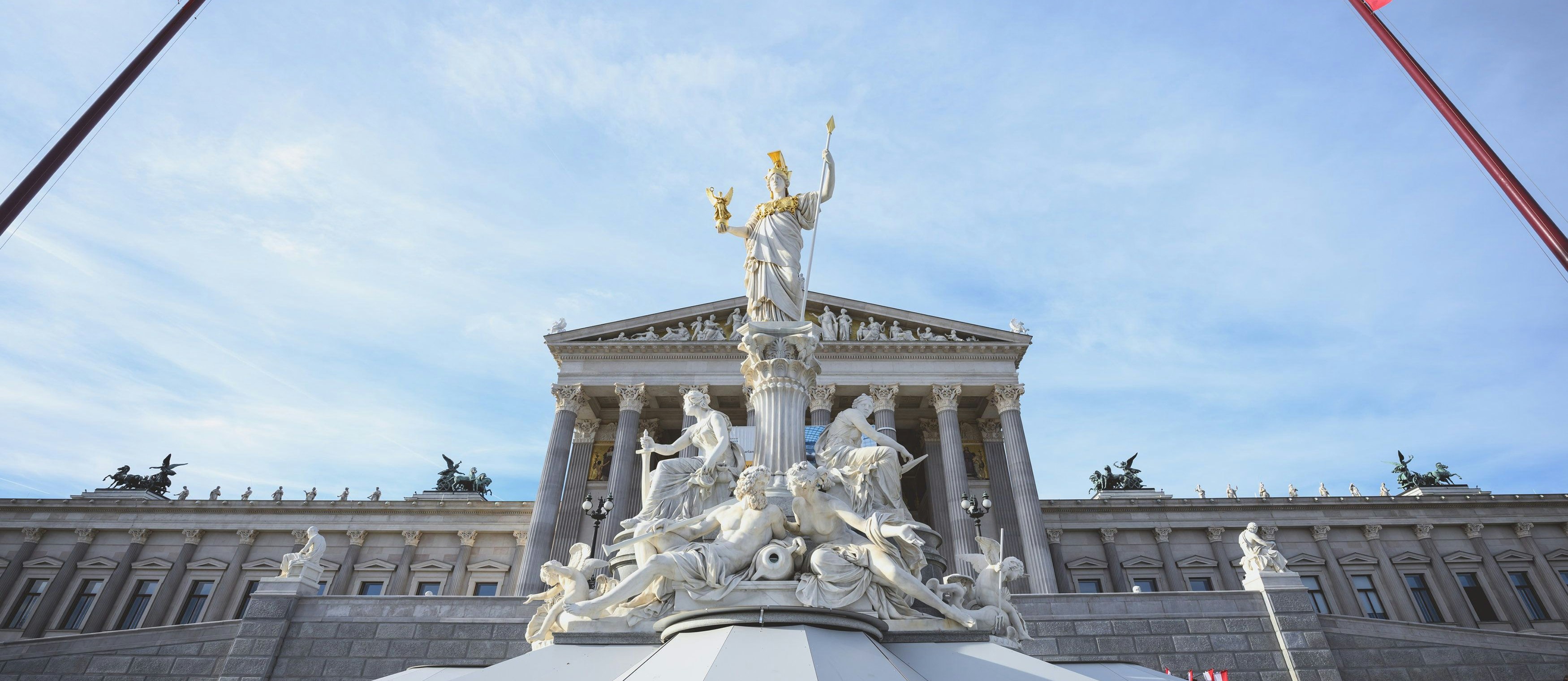 Das Parlament in Wien, Sitz von Nationalrat und Bundesrat. Die nächste Zusammensetzung des Nationalrates wird bei der Wahl am 29. September festgelegt