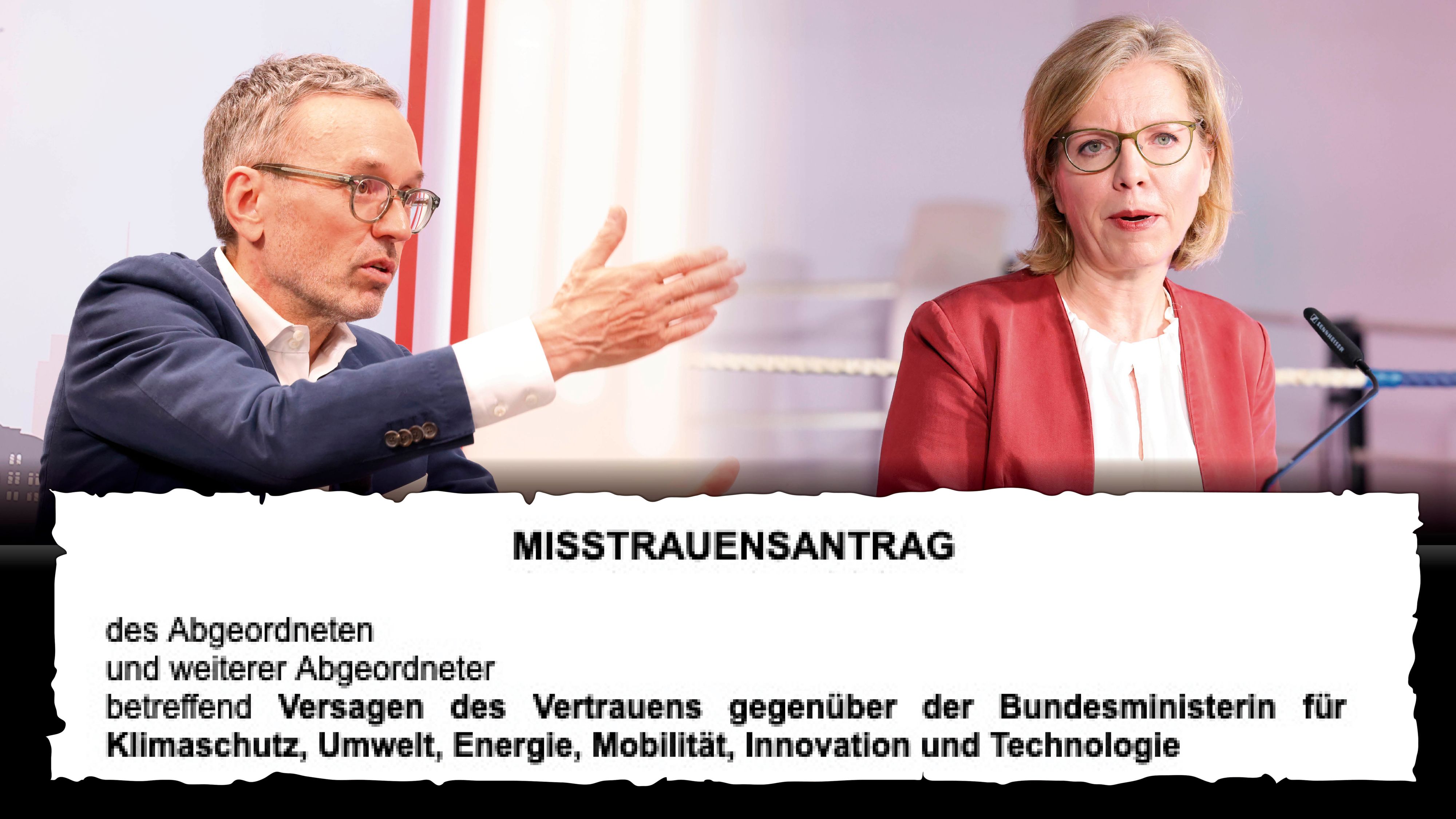 Herbert Kickl bringt einen Misstrauensantrag gegen Leonore Gewessler im Parlament ein.