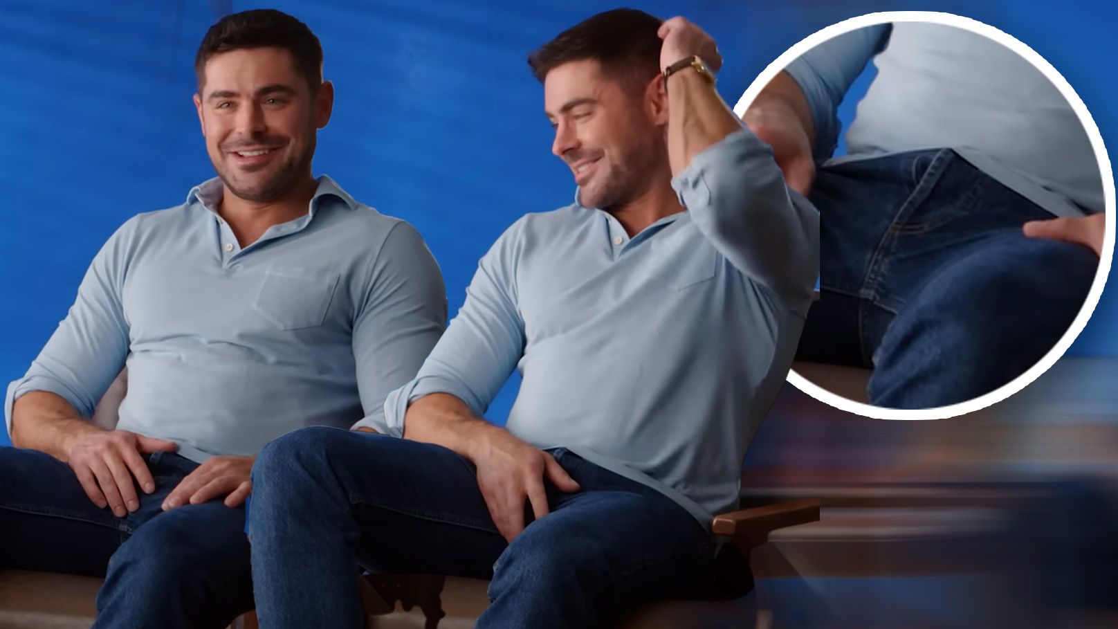 Zac Efron zeigte sich in bester Laune - samt offener Hose.