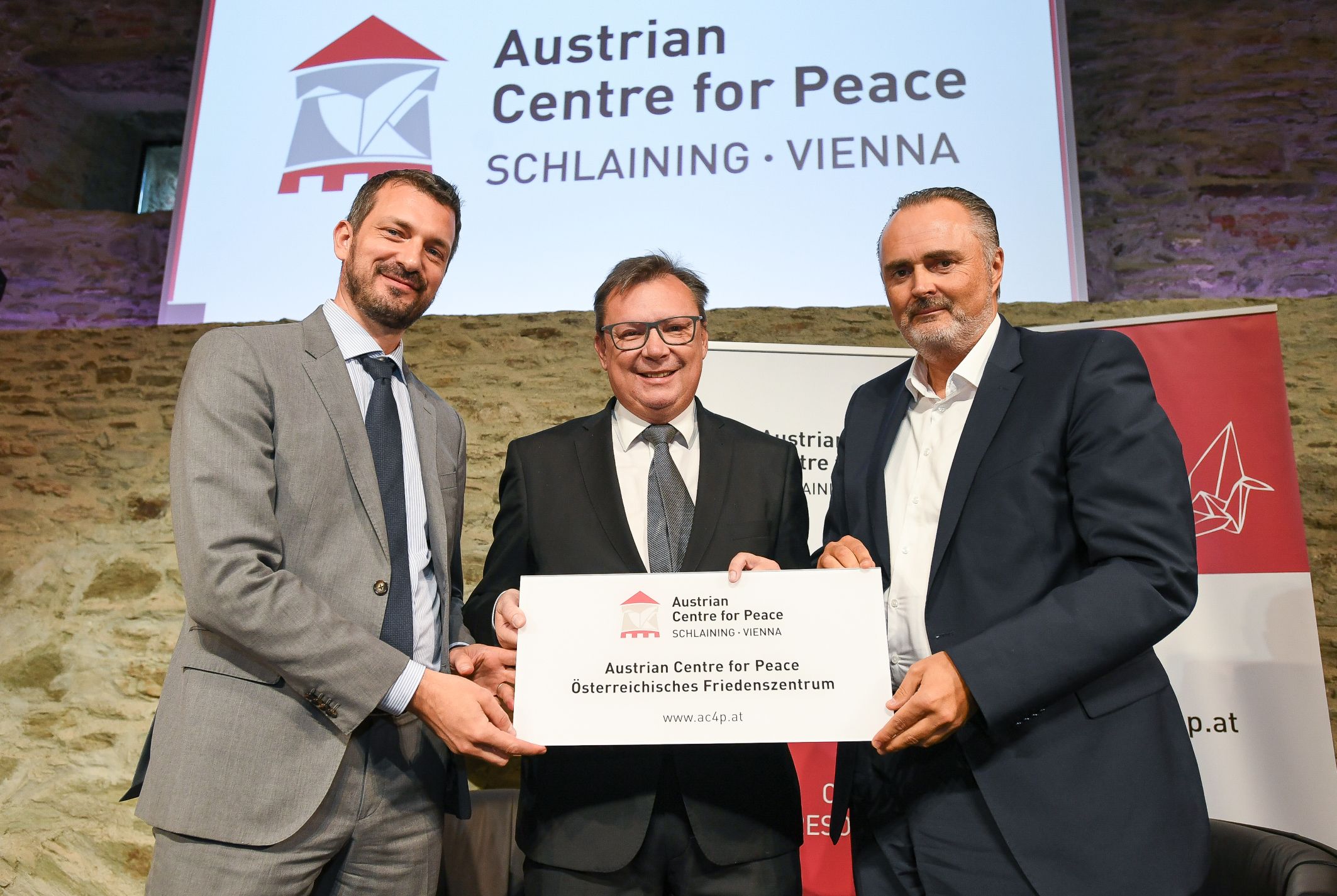 Direktor Moritz Ehrmann, Ex-Minister Norbert Darabos, Landeshauptmann Hans-Peter Doskozil.