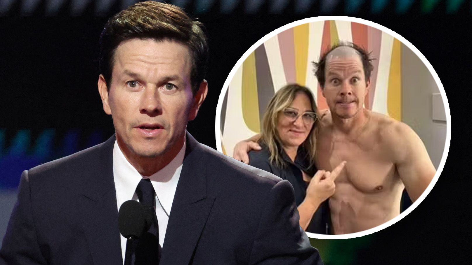 Mark Wahlberg hat die Haare anders als gewohnt.