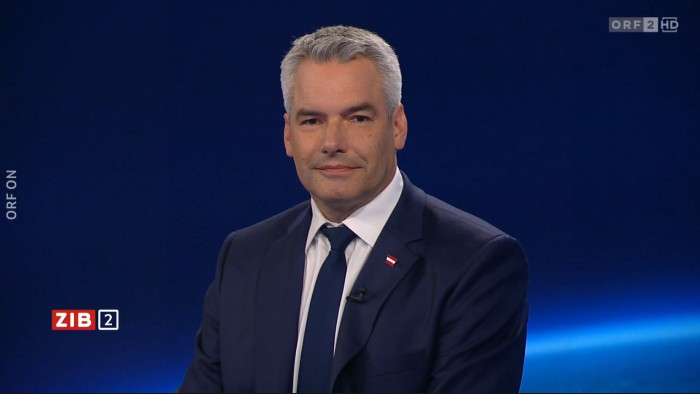 Bundeskanzler Karl Nehammer am Donnerstagabend in der ZiB 2. 