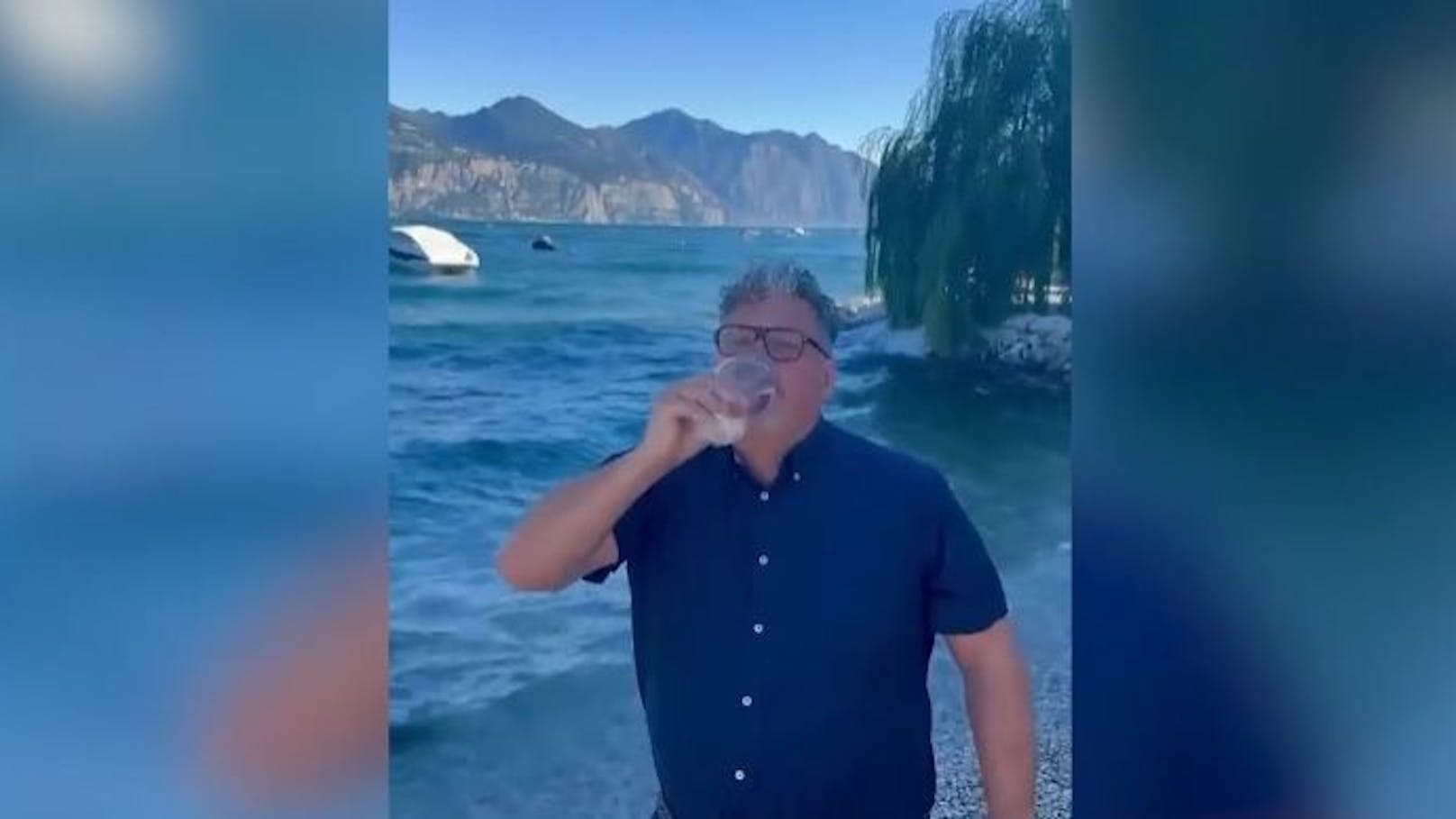 Um Touris zu beruhigen – Politiker trinkt aus Gardasee