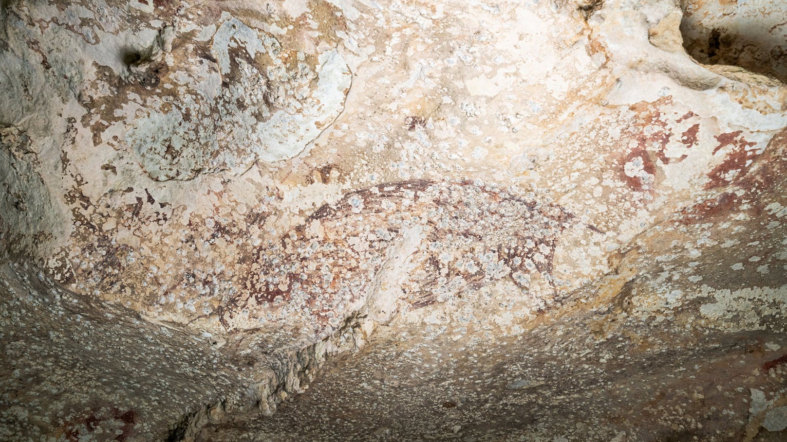 So sieht das Bild in der Kalksteinhöhle aus.