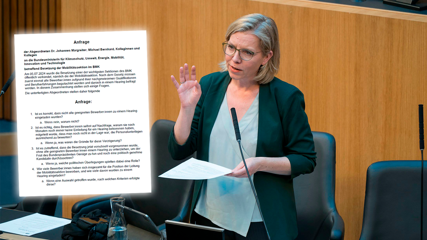 Innerhalb der nächsten zwei Monate muss Ministerin Gewessler die Antworten offenlegen.