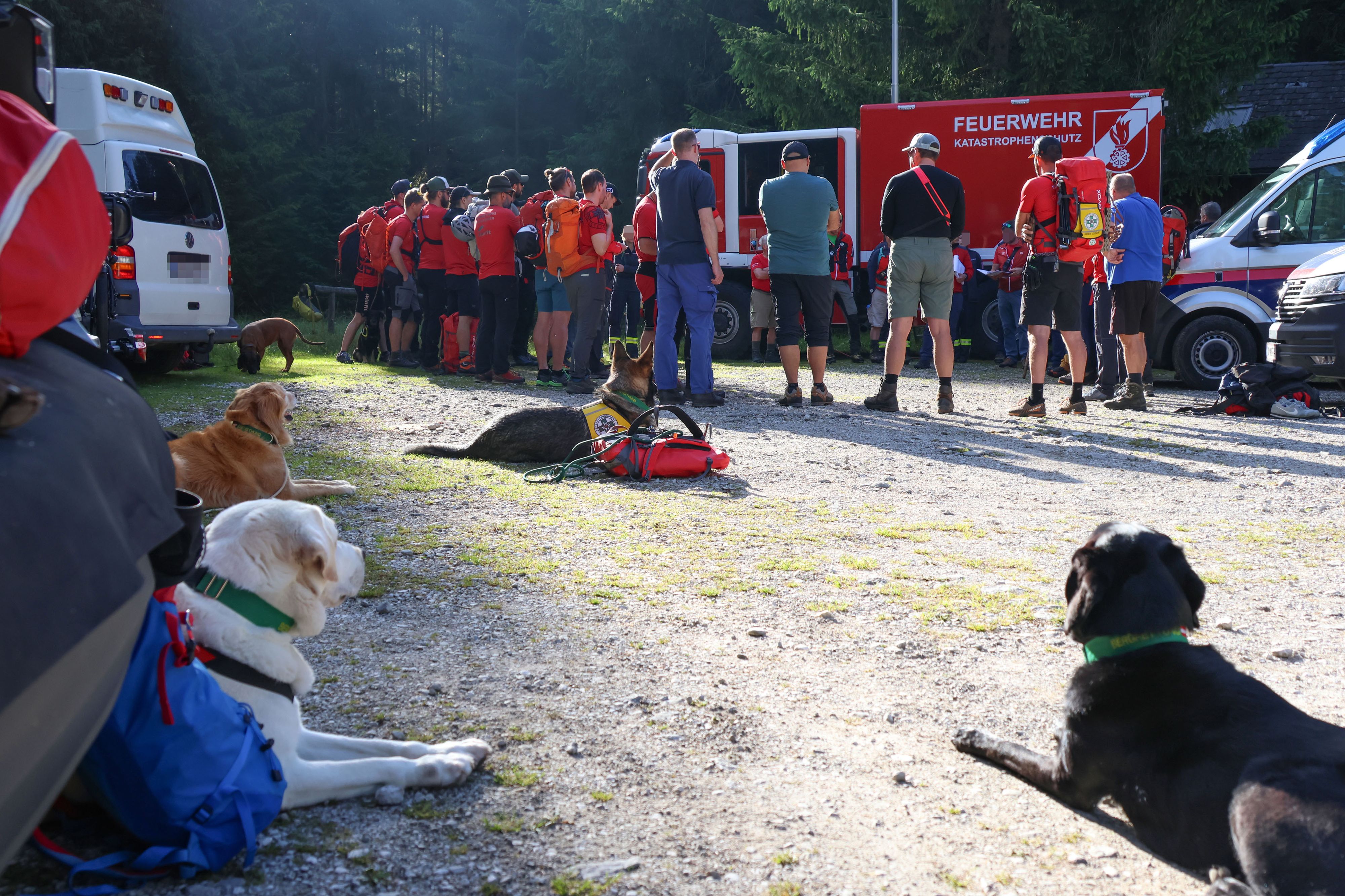 Dutzende Einsatzkräfte suchten am Samstag im Bezirk Gmunden mit zahlreichen Hunden erneut nach der verschwundenen Wanderin.