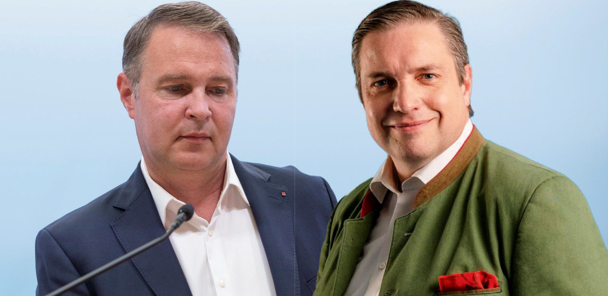 SPÖ-Bundesparteichef Andreas Babler (l.) und FPÖ Niederösterreich-Jagdsprecher Hubert Keyl (r.)
