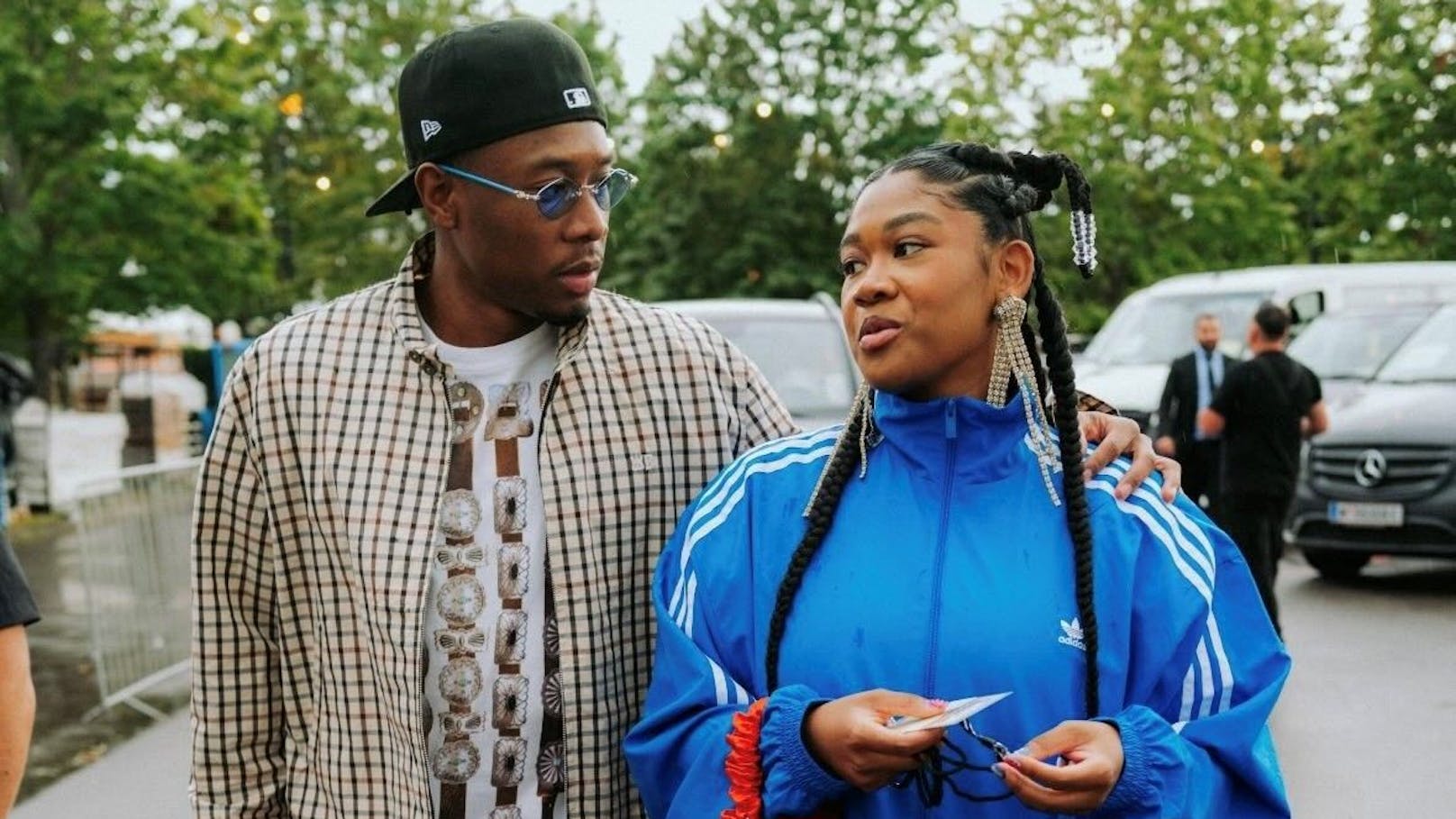 David Alaba mit seiner Schwester Rose May beim Rolling Sound Festival in Ebreichsdorf.