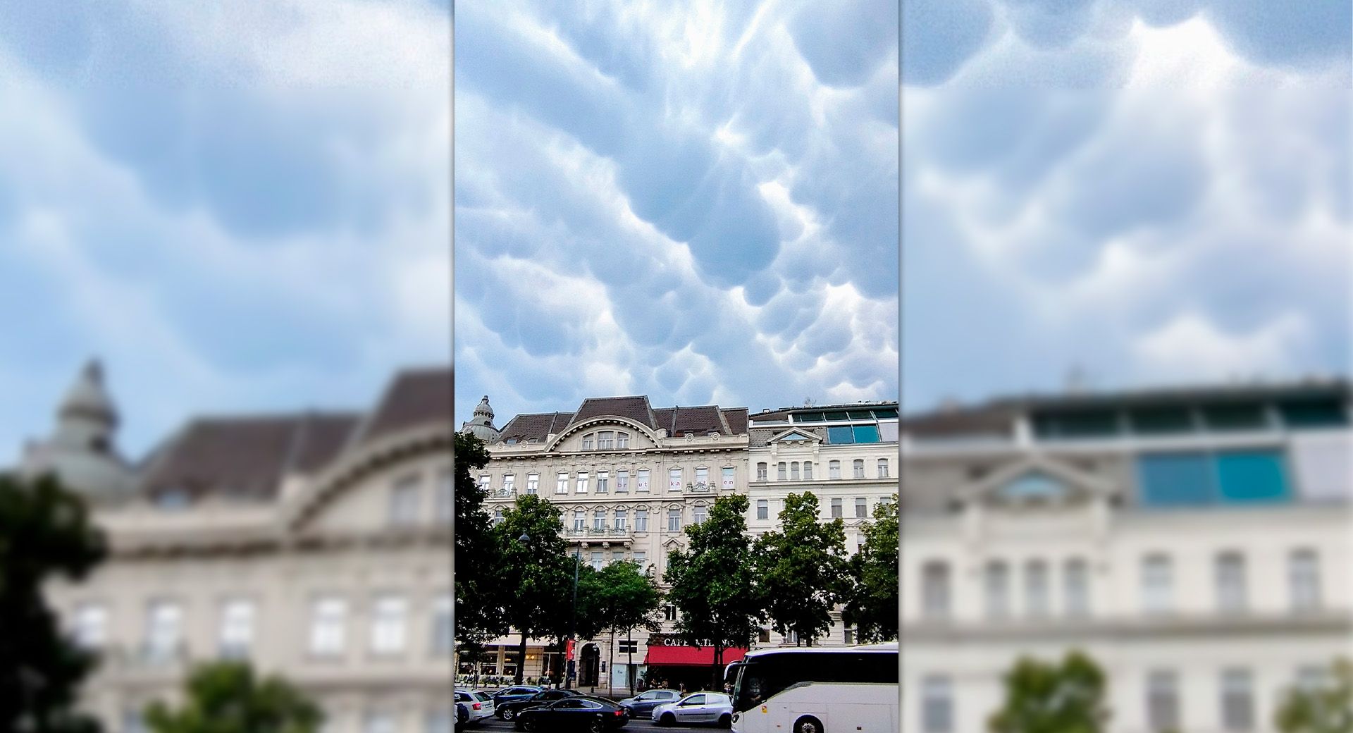 Die Mammatus-Wolke über der Wiener City.