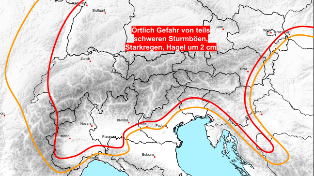 Heftige Gewitter drohen am Mittwoch: Warnstufe Rot wird erwartet
